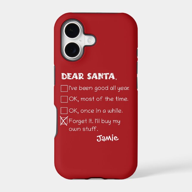 Funny Dear Santa I've Been Good Holiday Checklist (Back)