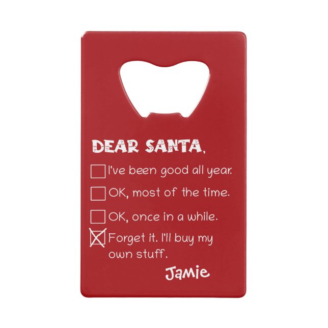 Funny Dear Santa I've Been Good Holiday Checklist (Front)