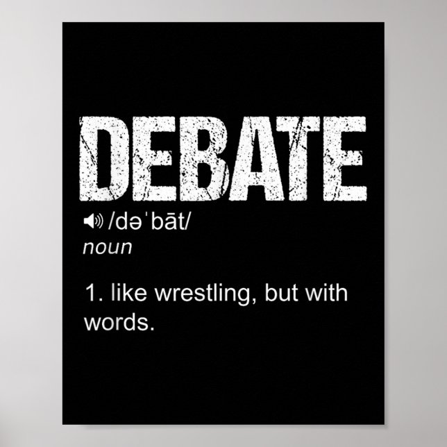 Funny Debate Team Discussion Discourse War Of Word Poster (Front)