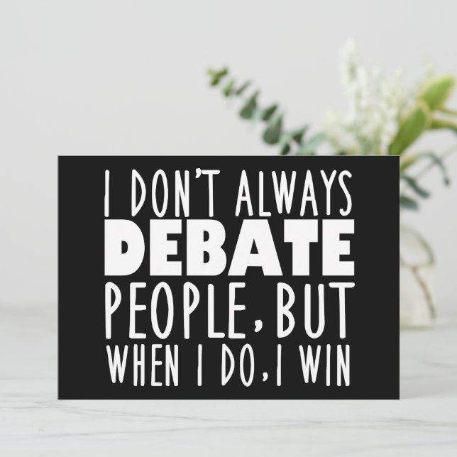 Funny Debate Team Winner Card (Standing Front)