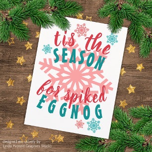 Funny December Winter Season Eggnog Quote Word Postcard