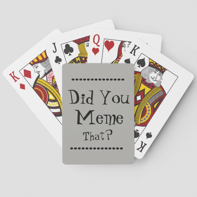 Funny Deck Of Cards Dad Gift "Did You Meme That?" (Back)