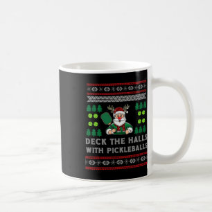 Funny Deck The Halls Ugly Christmas Sweater Pickle Coffee Mug