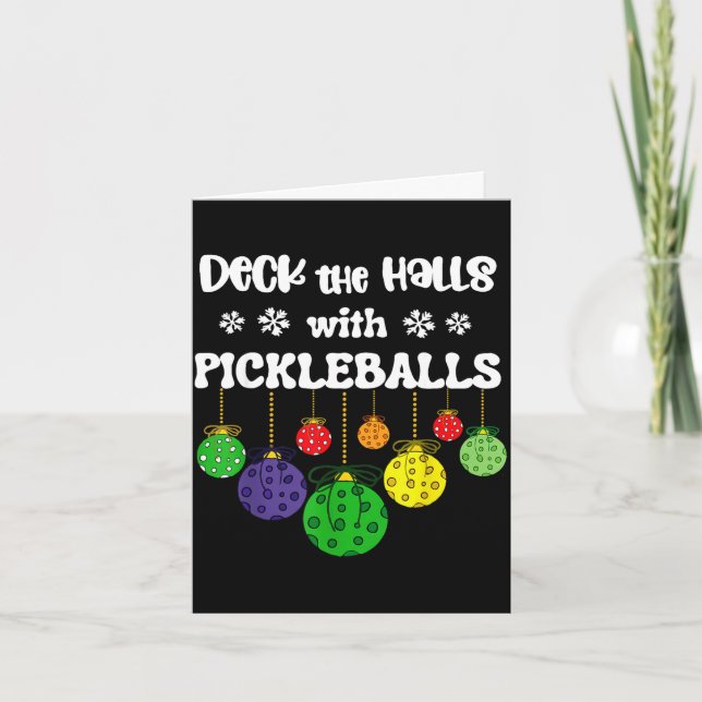 Funny deck the halls with pickleballs player coach card (Front)