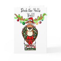 Funny Deck the Halls Y’all Family Christmas Card