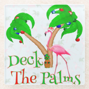 Funny Deck The Palms Glass Coaster