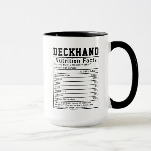 Funny Deckhand Nutrition Facts Staff Worker Gift Mug