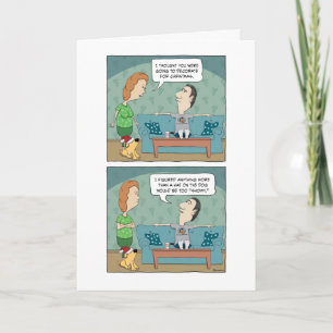 Funny Decorating the Dog Christmas Holiday Card