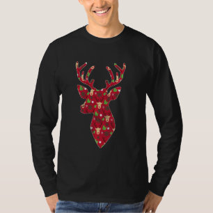 Funny Deer Head Reindeer Costume Christmas Xmas T-Shirt
