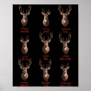 Funny Deer Hunters Reindeer Hunting Poster