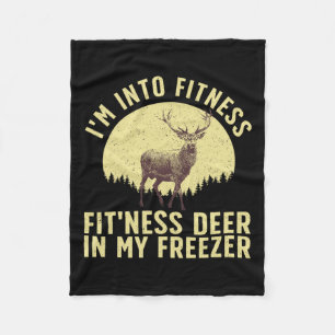 Funny Deer Hunting Art For Men Women Wildlife Hunt Fleece Blanket