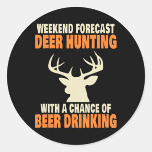 Funny Deer Hunting Classic Round Sticker