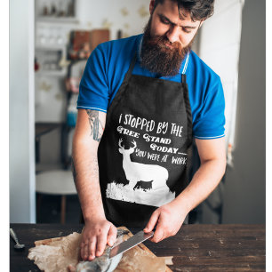 Funny Deer Hunting Work Buck Quote Outdoors Men's Apron