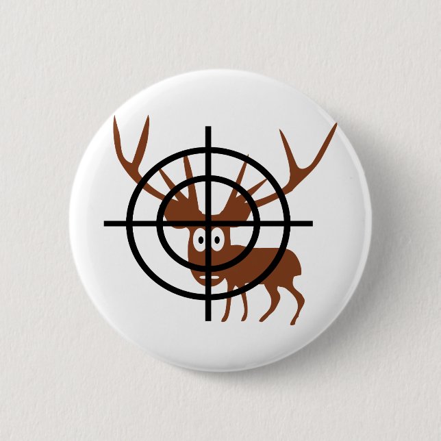 funny deer in crosshair icon 6 cm round badge (Front)