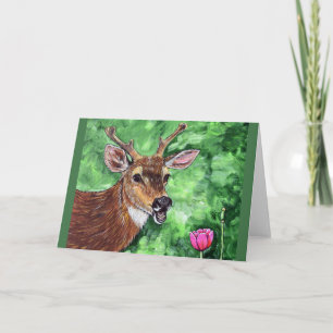 Funny Deer Painting Card