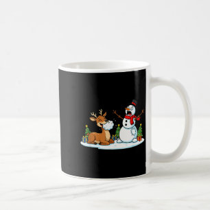 Funny Deer Snowman Christmas Tree Xmas Womens Mens Coffee Mug