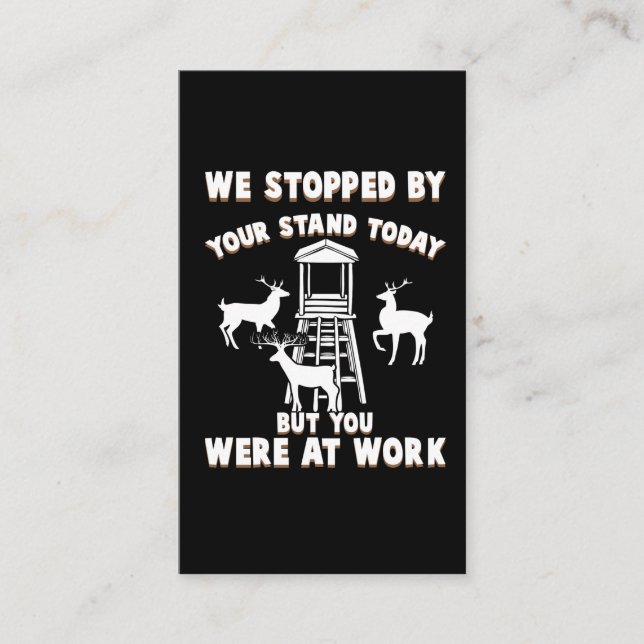 Funny Deer Stand Deer Hunting Sniper Hunter Business Card (Front)