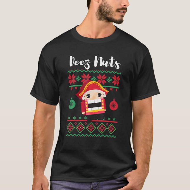 Funny "Deez Nuts" Ugly Christmas 2021 Meme Sweater (Front)