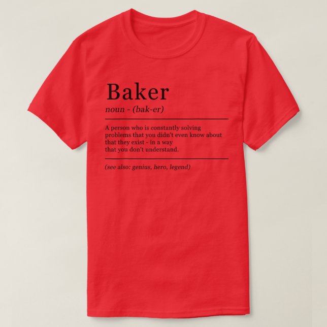 Funny Definition Baker Baking Job  T-Shirt (Design Front)