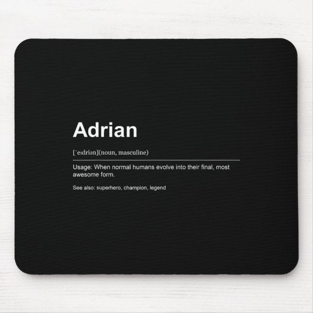 Funny Definition Quote For The Name Adrian _  Mouse Pad (Front)