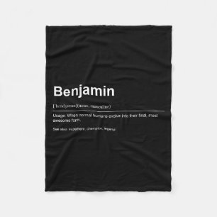 Funny Definition Quote For The Name Benjamin _  Fleece Blanket