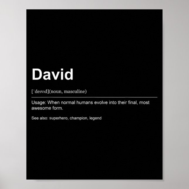 Funny Definition Quote For The Name David _  Poster (Front)
