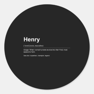 Funny Definition Quote For The Name Henry _ Classic Round Sticker