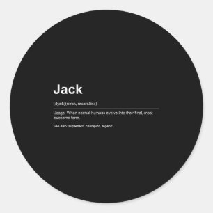 Funny Definition Quote For The Name Jack _ Classic Round Sticker