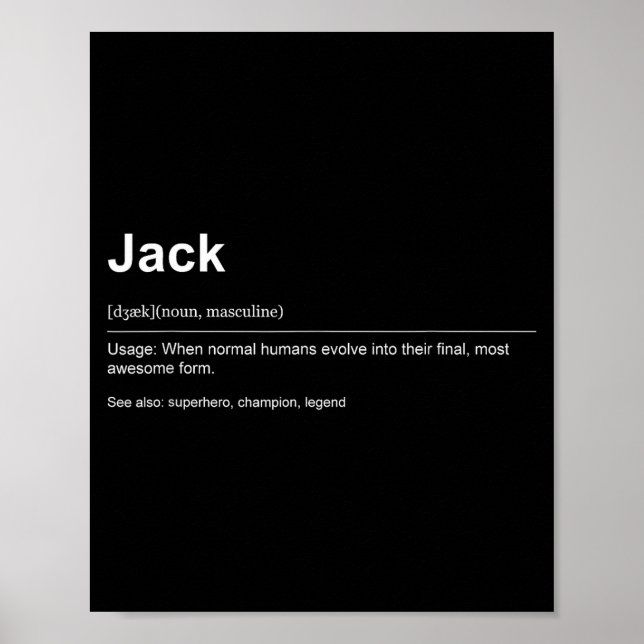 Funny Definition Quote For The Name Jack _  Poster (Front)