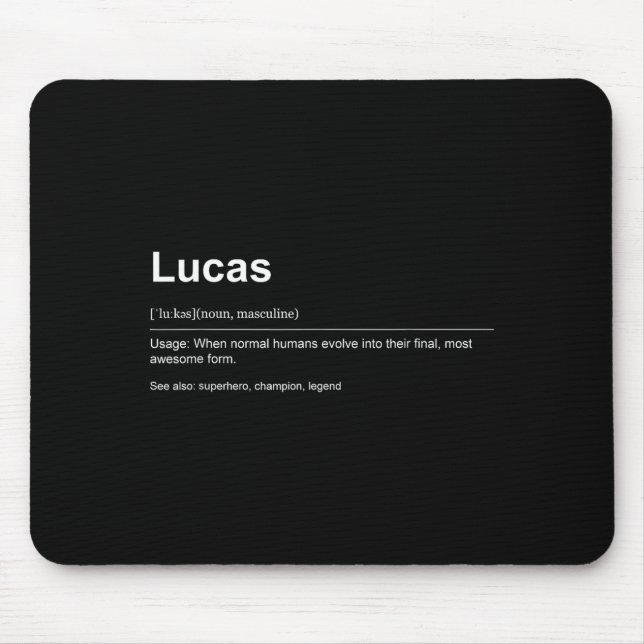 Funny Definition Quote For The Name Lucas _  Mouse Pad (Front)