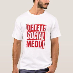 Funny Delete Social Media Anti Internet Minimalist T-Shirt