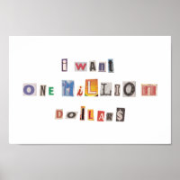 Funny Demand For Money Ransom Note Collage