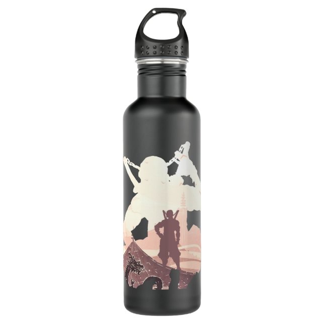 Funny Demon Anime Slayer Outfits Tengen Silhouett 710 Ml Water Bottle (Front)