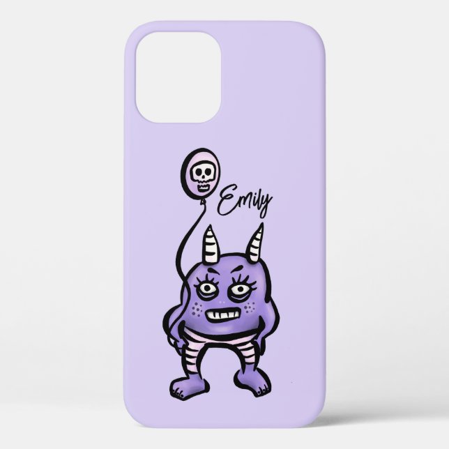Funny Demon Purple Cute Whimsigoth Name Case-Mate iPhone Case (Back)