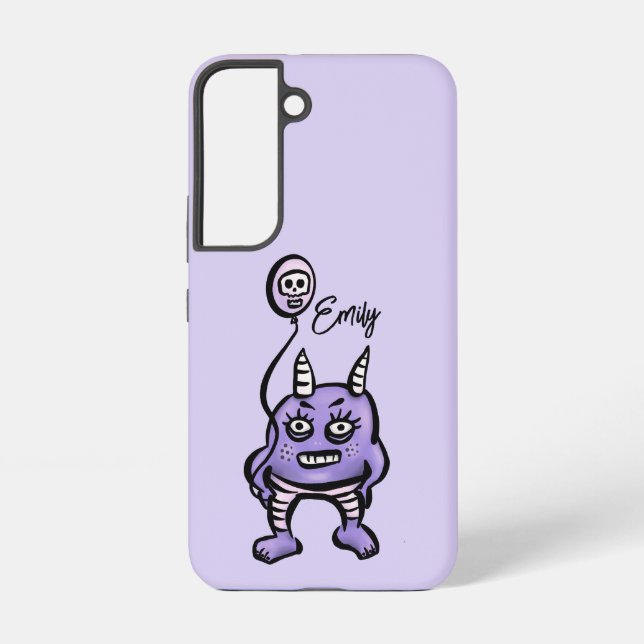 Funny Demon Purple Cute Whimsigoth Name Samsung Galaxy S22 Case (Back)