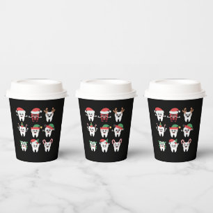 Funny Dental Christmas Teeth Cute Xmas Dentist  Paper Cups