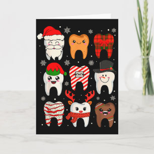 Funny Dental Christmas Teeth Cute Xmas Dentist Squ Card