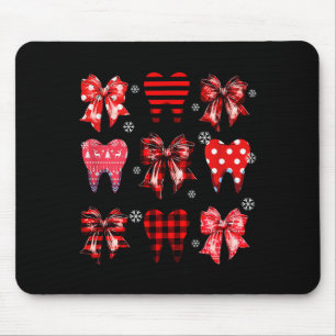 Funny Dental Christmas Teeth Cute Xmas Dentist Squ Mouse Pad