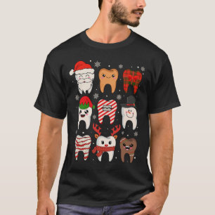 Funny Dental Christmas Teeth Cute Xmas Dentist Squ T-Shirt
