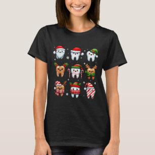 Funny Dental Christmas Teeth Cute Xmas Dentist Squ T-Shirt