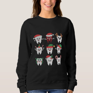 Funny Dental Christmas Teeth Cute Xmas Dentist  Sweatshirt