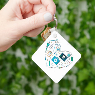 Funny Dental Dentist Tool Heart Key Ring