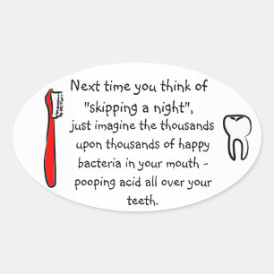 Funny Dental Humour - oval sticker