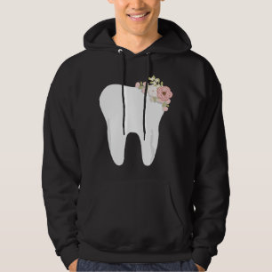 Funny Dental Hygienist Art Men Women Floral Dentis Hoodie