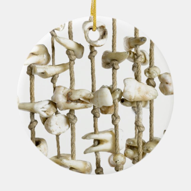 Funny Dental Photography Extracted Teeth Dentist Ceramic Ornament (Back)