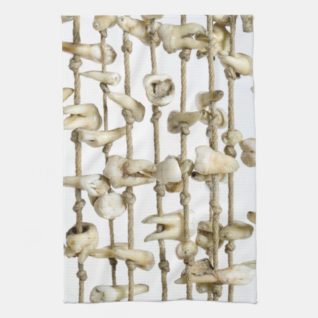 Funny Dental Photography Extracted Teeth Dentist Tea Towel (Vertical)