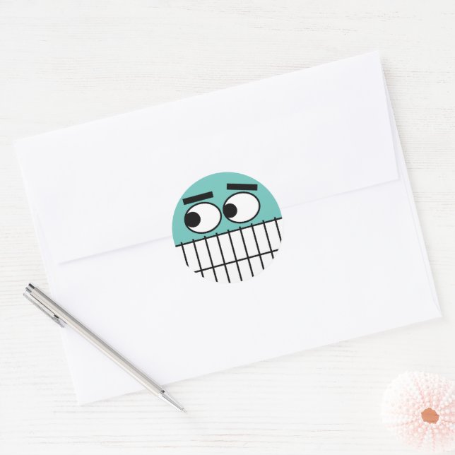 Funny dentist cartoon sticker for dental practice (Envelope)