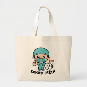 FUNNY DENTIST : SAVING TEETH Tote Bag