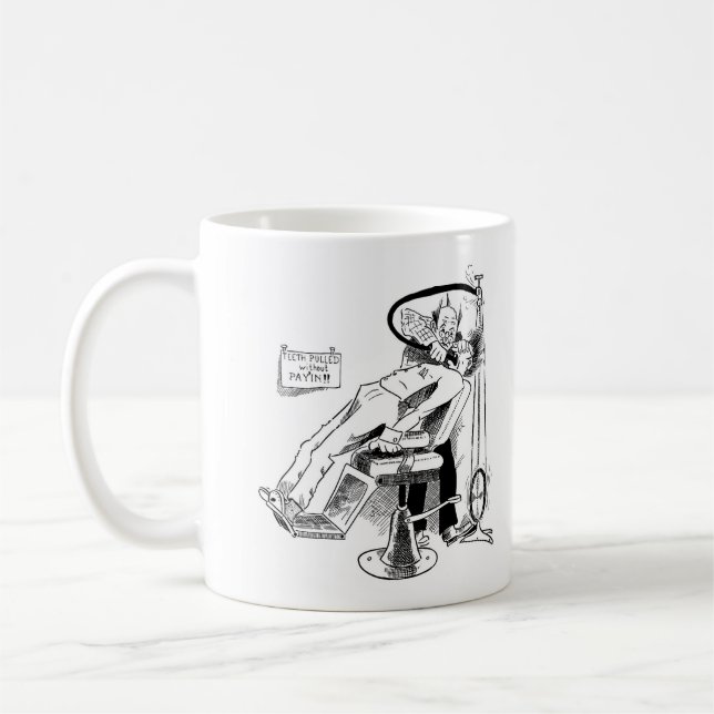 Funny Dentist Sketch Coffee Mug (Left)