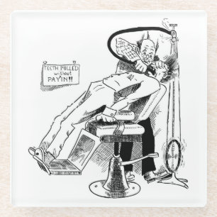 Funny Dentist Sketch Glass Coaster